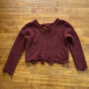 Pink Rose Deconstructed Sweater